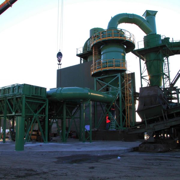 Dry odour abatement plant designed and built by Ghirarduzzi for the control of C.O.V. emissions and odours in the metals foundry