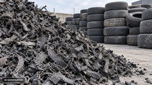 tyres and shredded rubber ai
